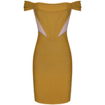Yellow-Green Off Shoulder Bandage Dress