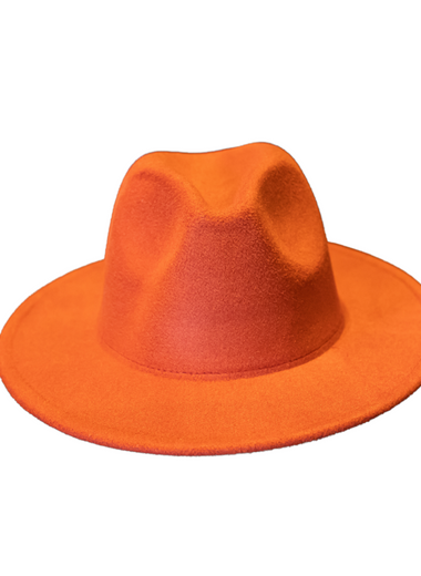Orange Fedora Hat - Marcy Boutique