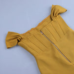 Yellow-Green Off Shoulder Bandage Dress