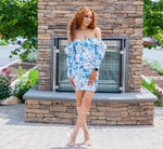 Blue Long Puff Sleeve Sexy Dress - Marcy Boutique