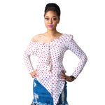 White Polka Dot Blouse - Marcy Boutique