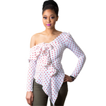 White Polka Dot Blouse - Marcy Boutique