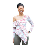 White Polka Dot Blouse - Marcy Boutique