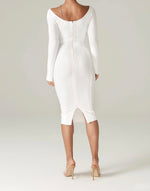 White Long Sleeve Sequin Dress