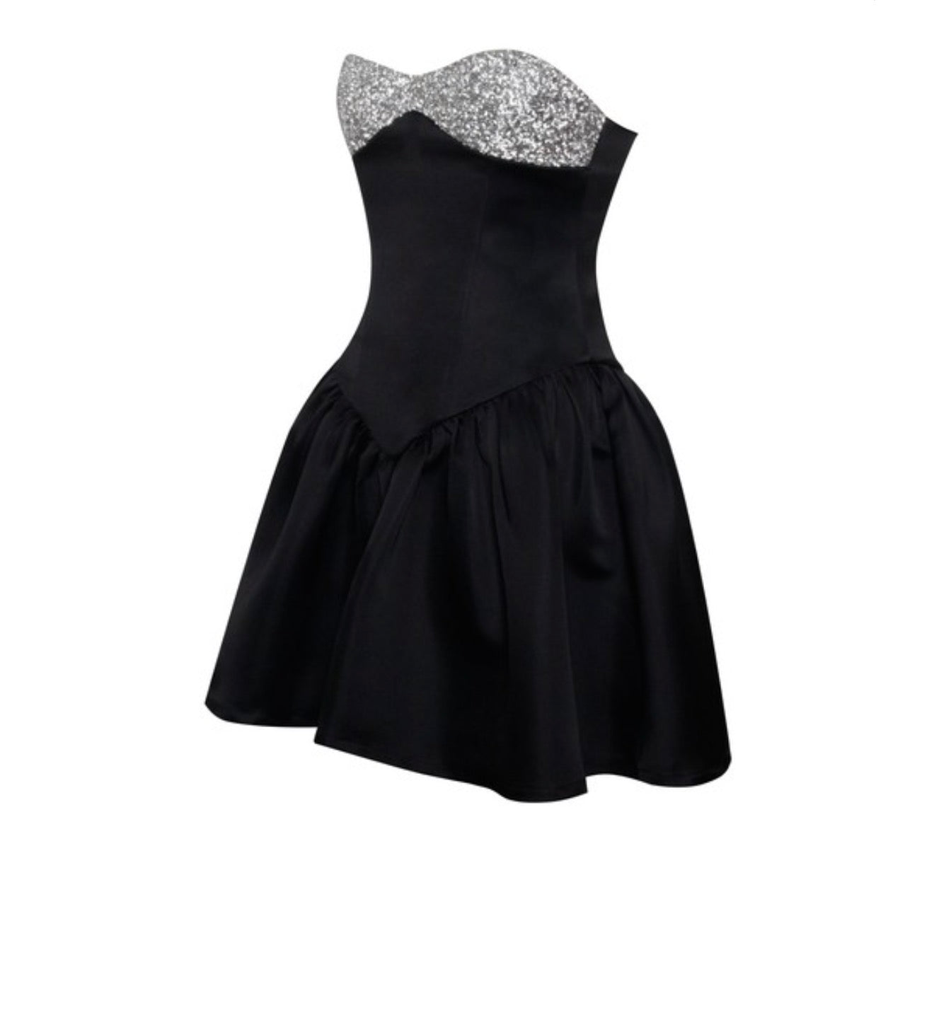 Silvia Black Crystal Bustier  Mini Dress