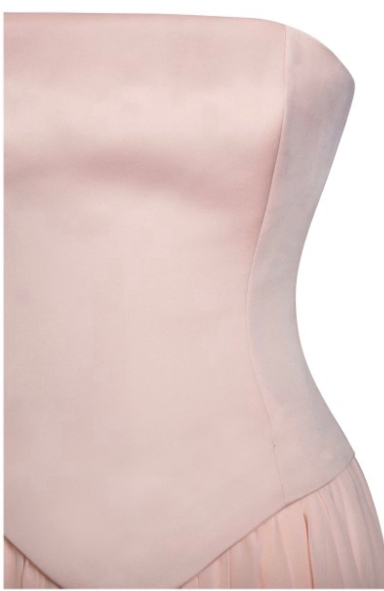 Baby Pink Peplum Drop Waist Chiffon Gown