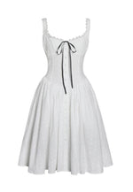 Desire White Square Neck Midi Dress