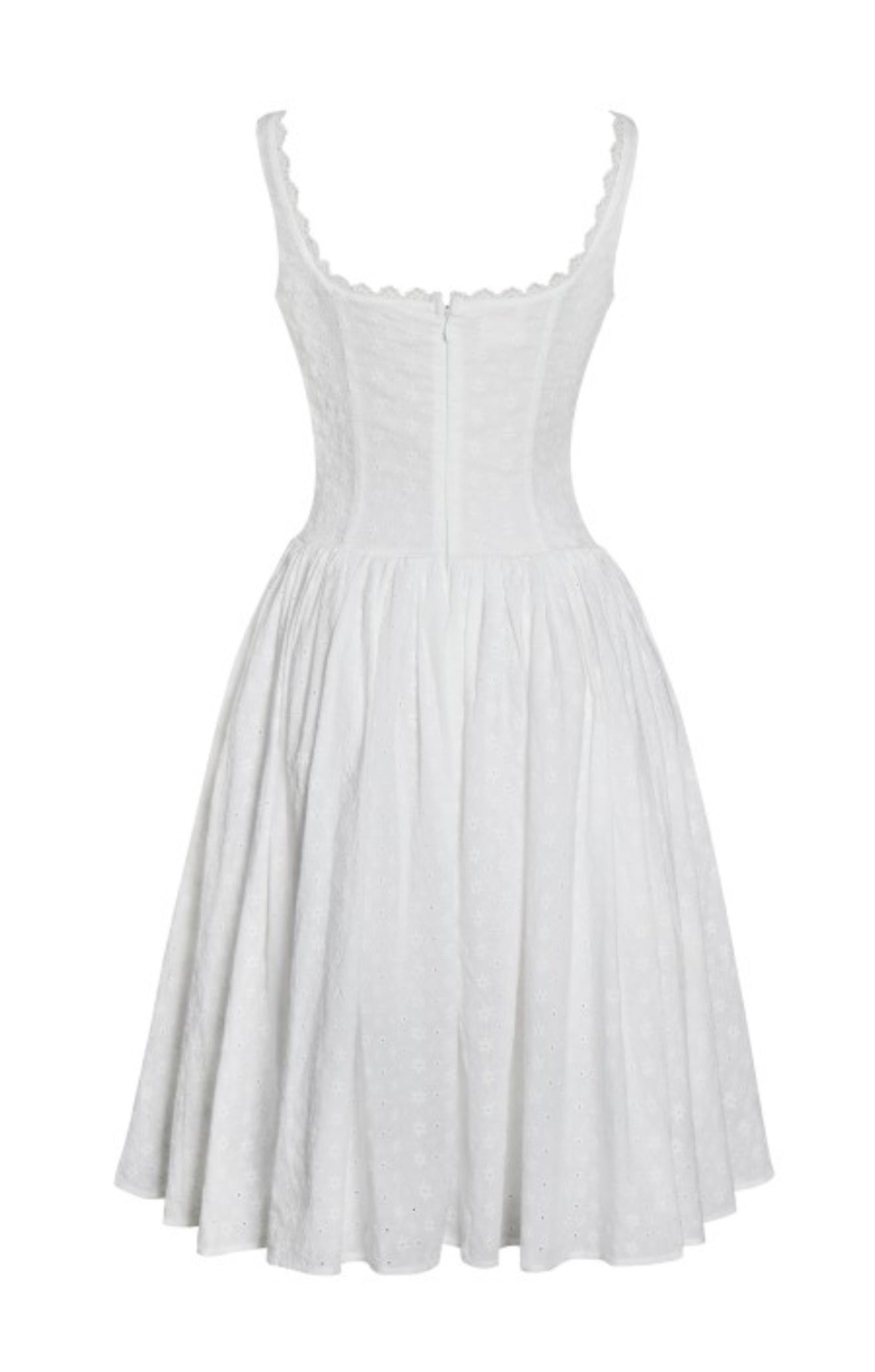 Desire White Square Neck Midi Dress
