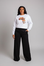 White Unisex Africa Map Patch Sweatshirt