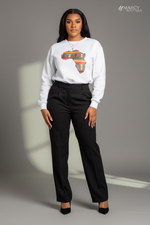 White Unisex Africa Map Patch Sweatshirt