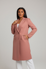 Coral Double Breasted Suit Coat