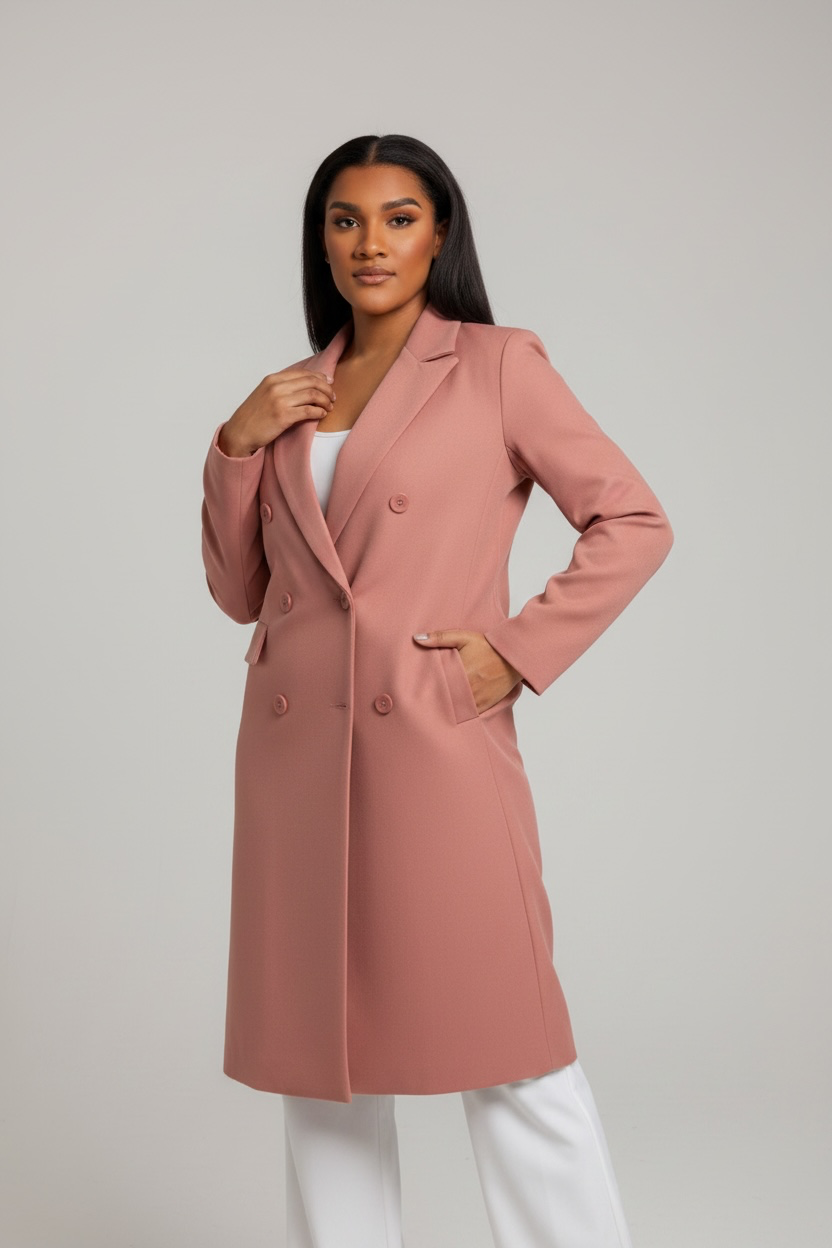 Coral Double Breasted Suit Coat – Marcy Boutique