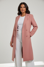 Coral Double Breasted Suit Coat