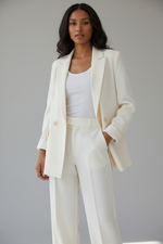 Cream Double Breasted Blazer