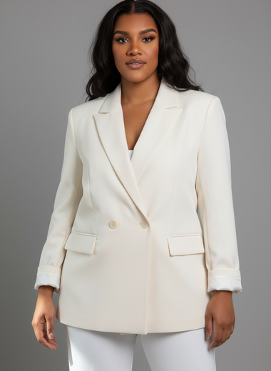 Cream Double Breasted Blazer