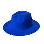 Blue Fedora Hat With Yellow Lining - Marcy Boutique
