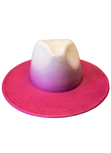 Red Ombre Fedora Hat - Marcy Boutique