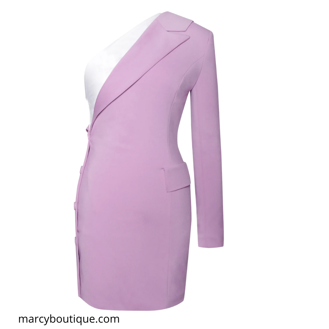 Mauve One Sleeve Blazer Dress Marcy Boutique Mauve One Sleeve Blazer Dress Marcy Boutique