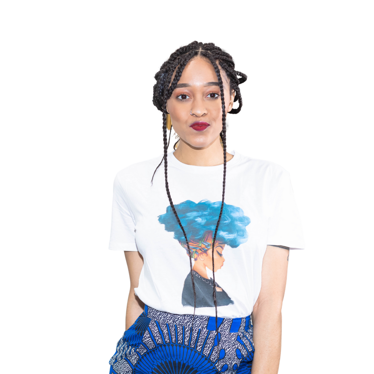 White Afro Magic T shirt - Marcy Boutique