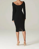 Black Long Sleeve Sequin Detail Dress