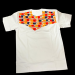 White short sleeve Ankara shirt - Marcy Boutique