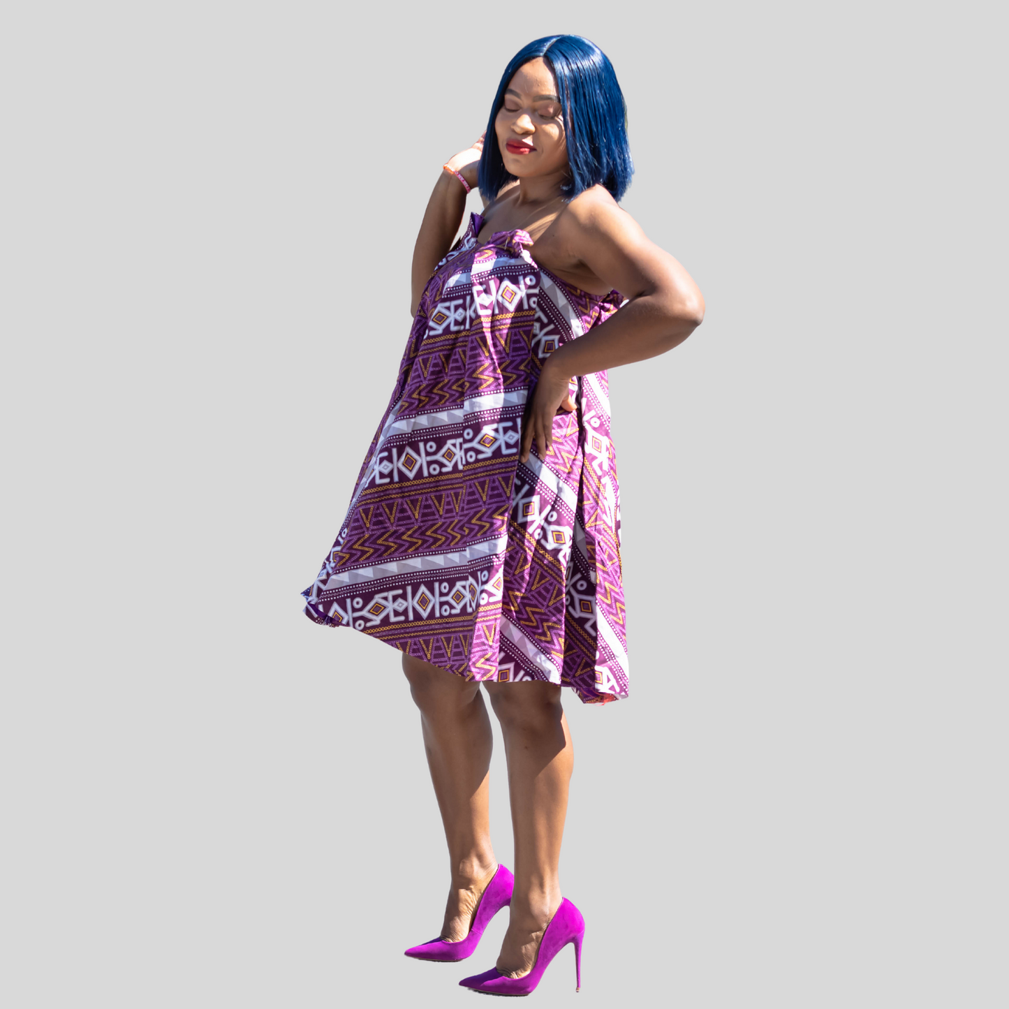 Purple flare sleeveless dress - Marcy Boutique