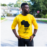 Unisex Yellow Africa Map Sweatshirt - Marcy Boutique