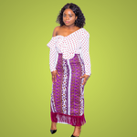 Amba Purple  Pencil Skirt With Fringe - Marcy Boutique