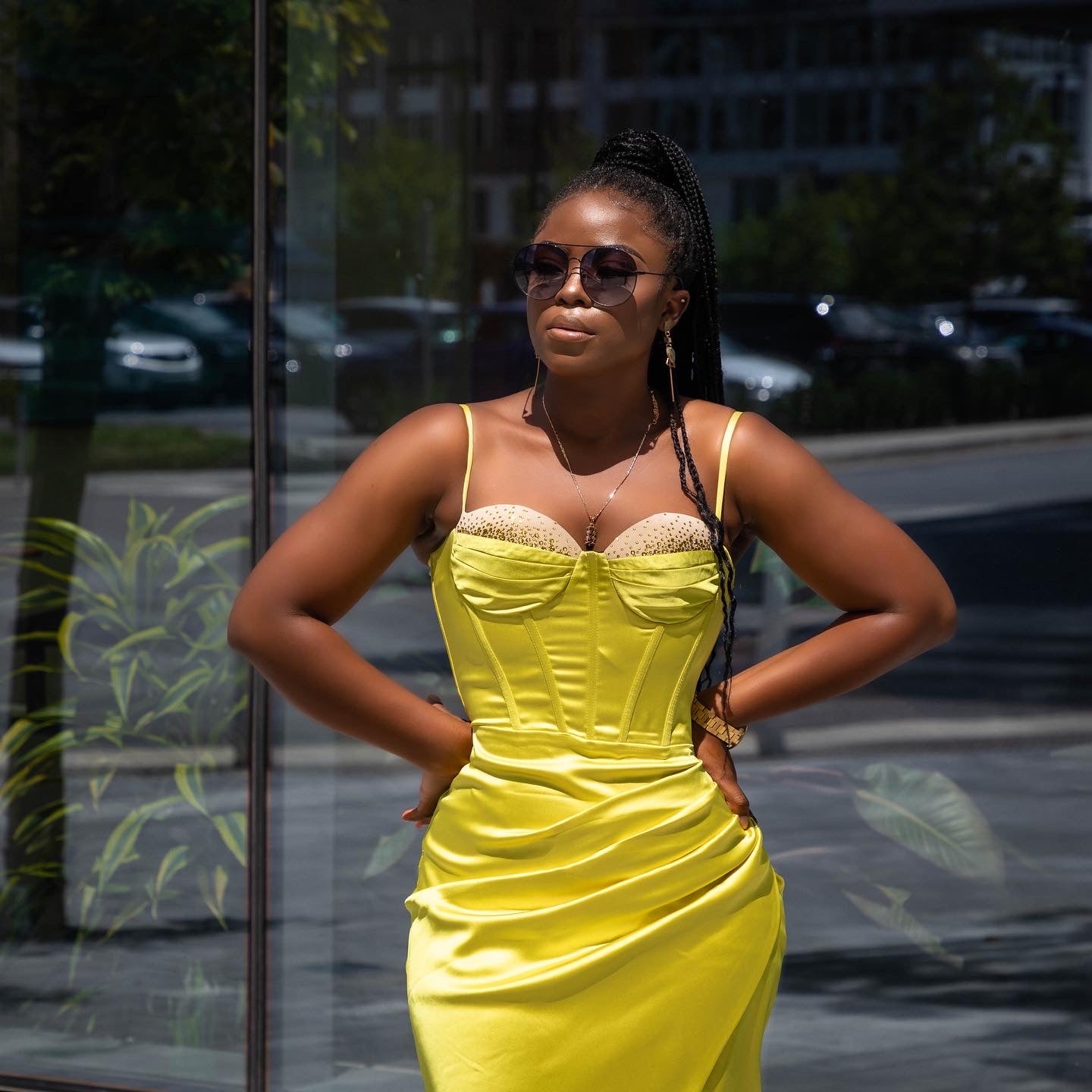 Lemon Satin Corset Dress with Crystals S/ US 4-6 Lemon Satin Corset Dress with Crystals S/ US 4-6