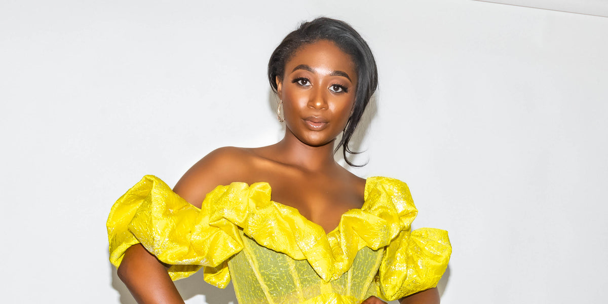 yellow off the shoulder bodycon dress Yellow Off Shoulder Midi Bodycon Dress M
