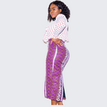 Amba Purple Pencil Skirt With Back Spilt - Marcy Boutique