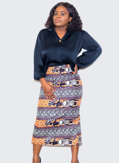 Amba Multi Color  Pencil Skirt - Marcy Boutique