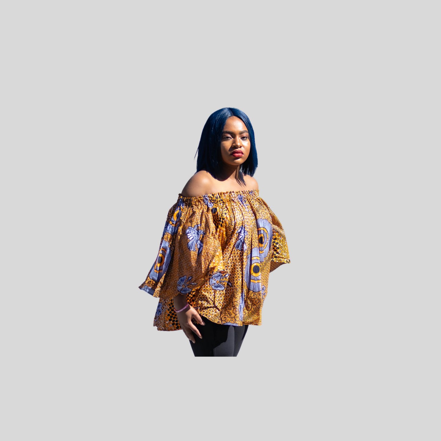 Off shoulder women Africa print top - Marcy Boutique