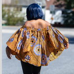 Off shoulder women Africa print top - Marcy Boutique