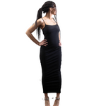 Black Strappy Midi Bondage Dress - Marcy Boutique