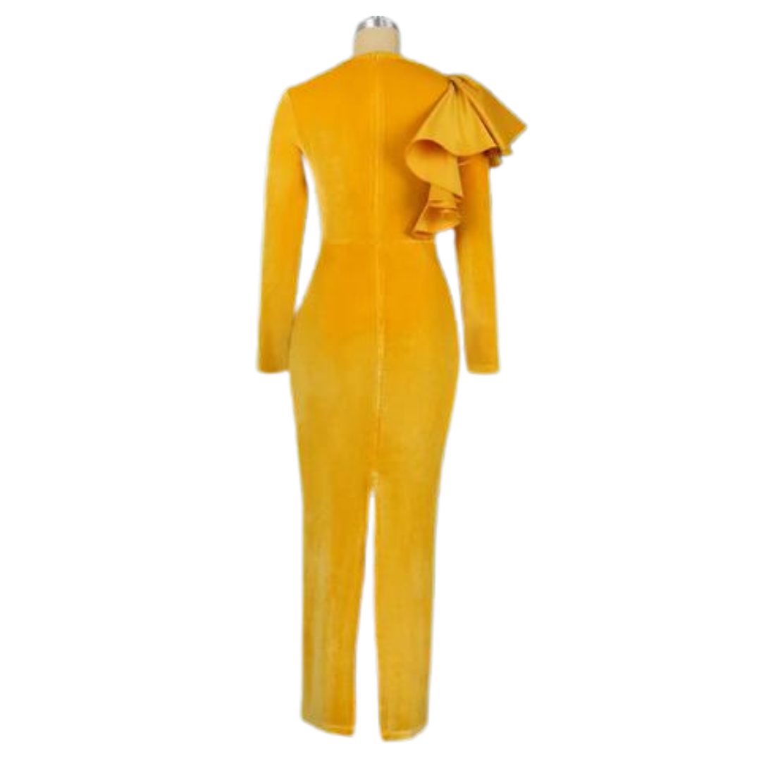 yellow long sleeve bodycon dress Monni Yellow Maxi Dress - US 14
