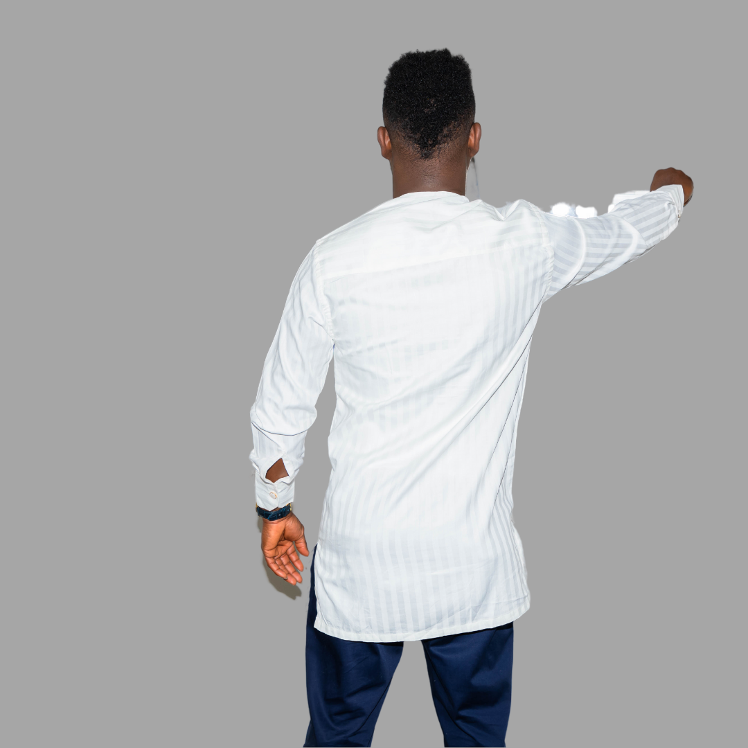 White Long Sleeve Jacob Shirt - Marcy Boutique
