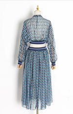 Blue Banquet Long Sleeves Maxi Print Dress - Marcy Boutique