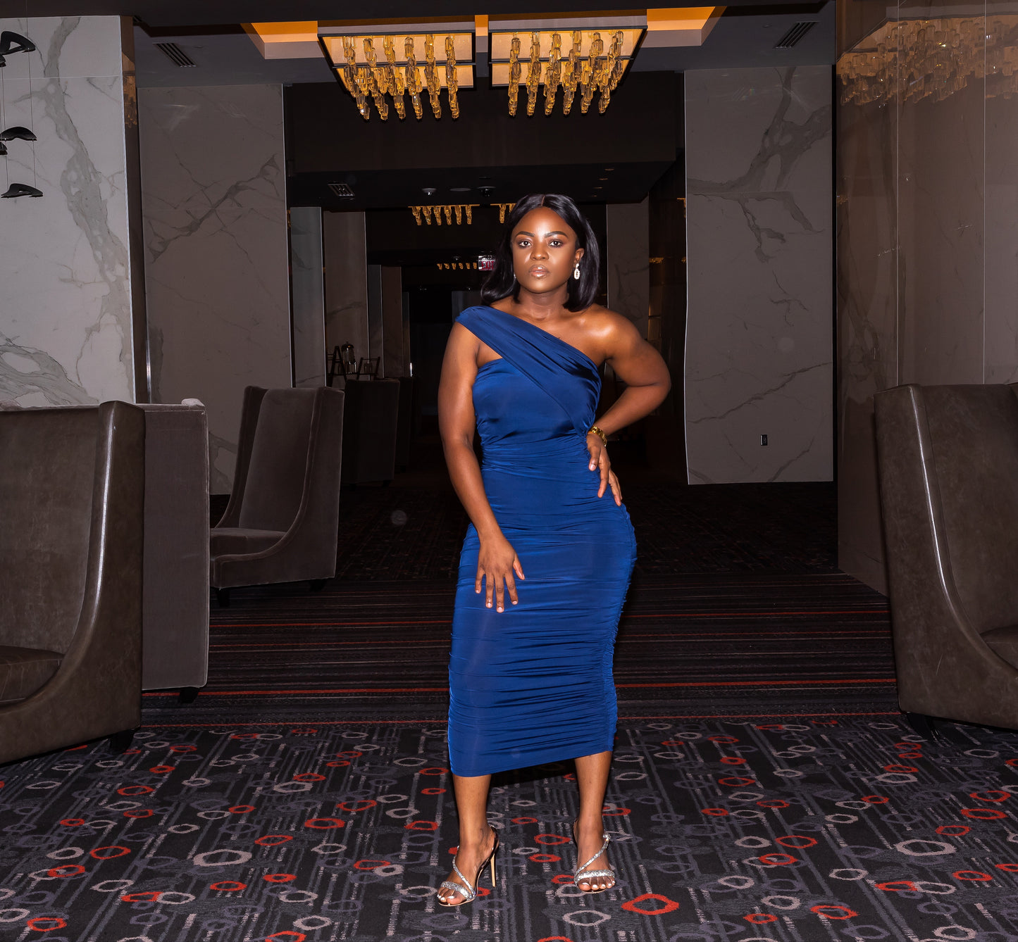 Queen One Shoulder Midi Dress Marcy Boutique Queen One Shoulder Midi Dress Marcy Boutique