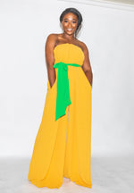 Mustard With Green Jumpsuit