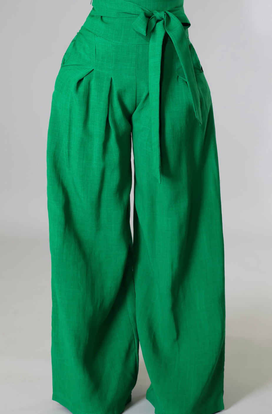 Green High Waisted Wide Leg Pants