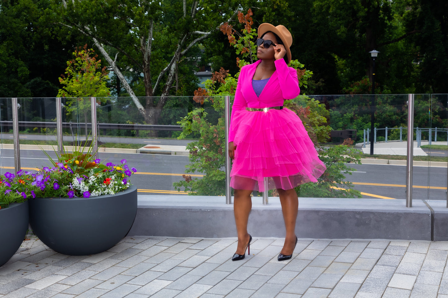 Hot Pink Suit Tulle Dress L Hot Pink Suit Tulle Dress L