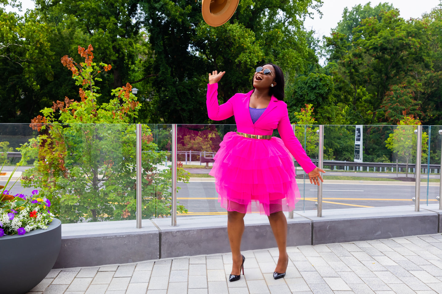 Hot Pink Suit Tulle Dress