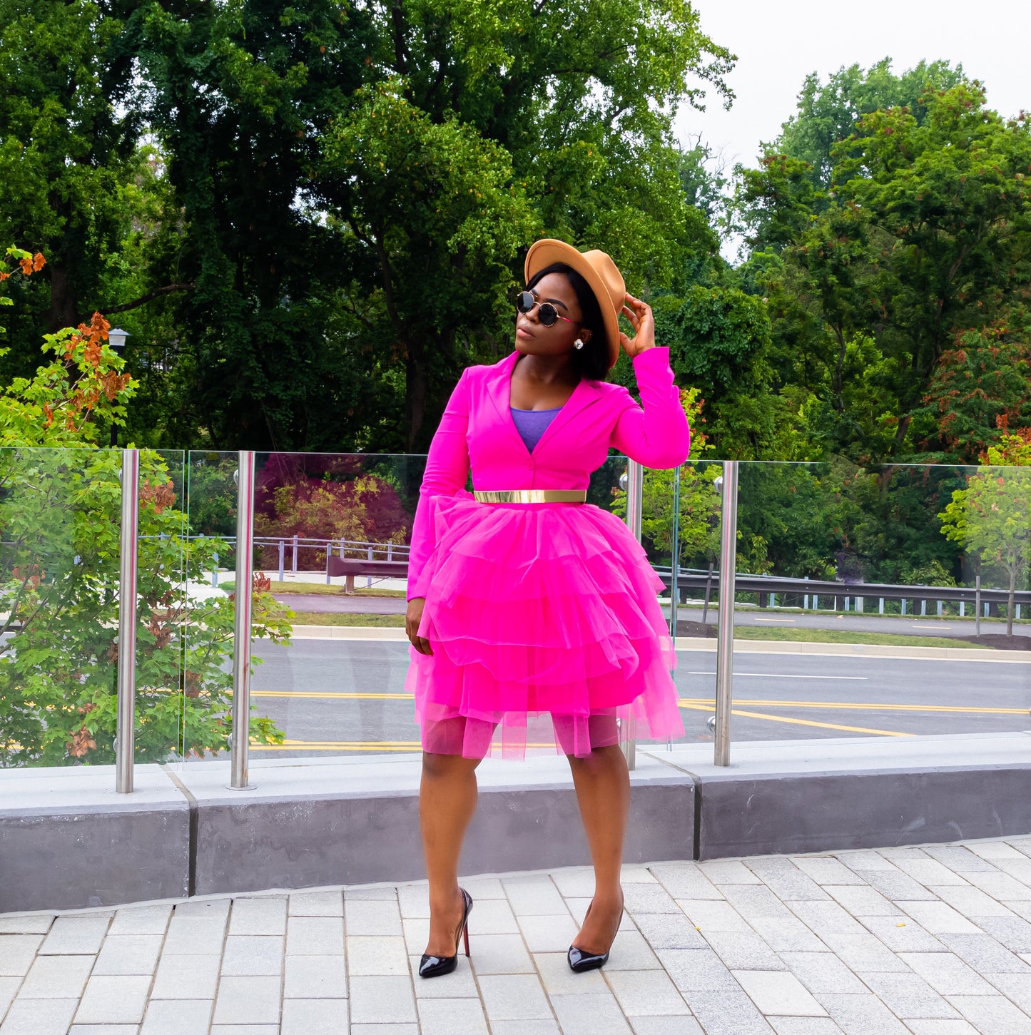 Hot Pink Suit Tulle Dress