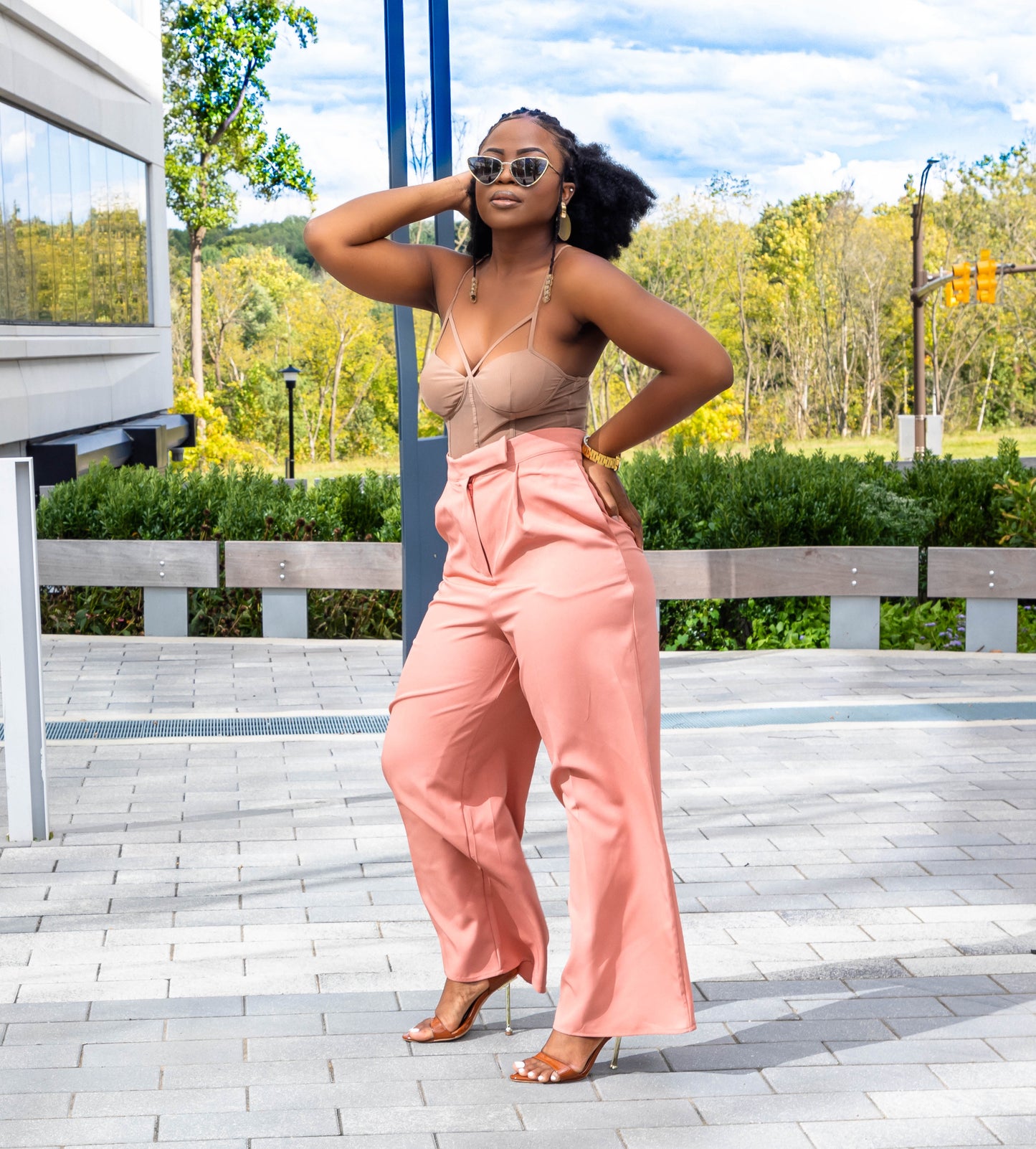 Dusty Rose Wide Leg Pant