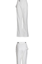 White Bonded Pleated Wide Leg Pants - Marcy Boutique