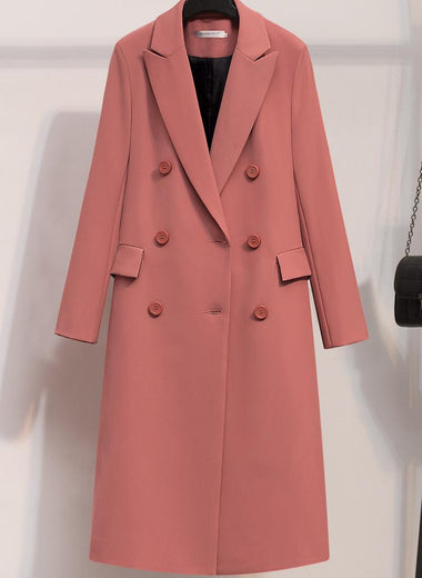 Coral Double Breasted Suit Coat