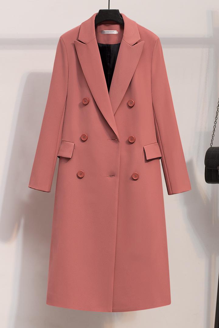 Coral Double Breasted Suit Coat