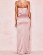 Blush Layered Rushed Strapless Gown
