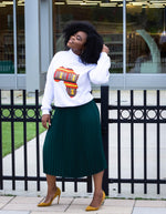 Long Sleeves White Africa Map Patch Sweatshirt - Marcy Boutique